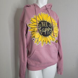Simply Southern Small sweater hoodie sunflower glitter pocket drawstring
